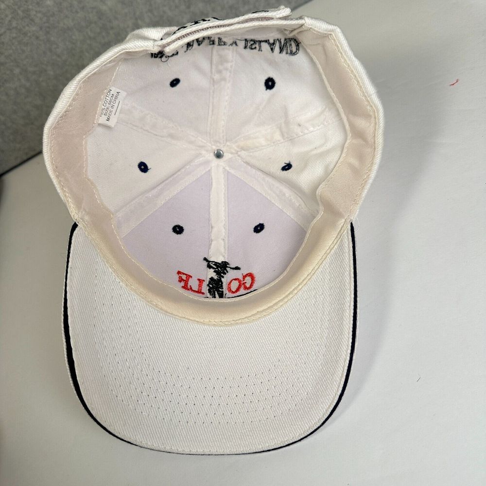 Aruba Golf One Happy Island Hat Mens White‎ Adjustable Strap Back 100% Cotton - Picture 7 of 9